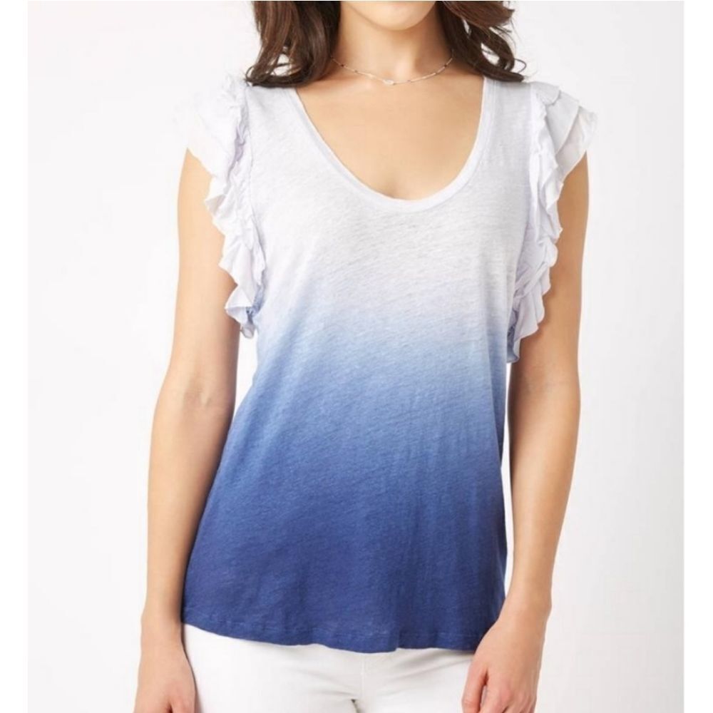 ON THE ROAD Eagle Ombre Ruffle Sleeve Tee S